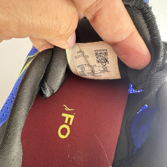 Saucony Men's  Axon 2 Running Shoes 4mm Offset Blue Raz Acid Size 9.5 - Picture 7 of 10